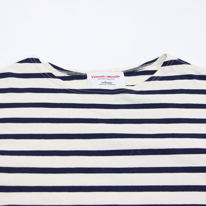 ボーダー ロングスリーブ Tシャツ / カットソー プルオーバー ボートネック 長袖 コットン