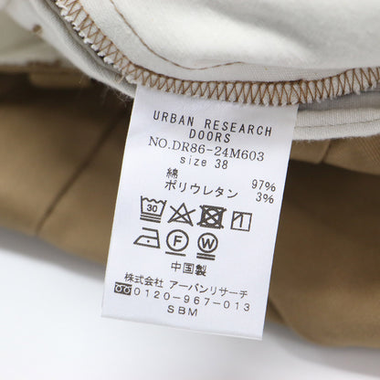 コットン ストレッチ テーパード パンツ / タック ハイウエスト