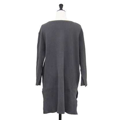 サーマル スリーブカット トップス / Tシャツ ロング丈 長袖 クルーネック ワッフル生地 コットン