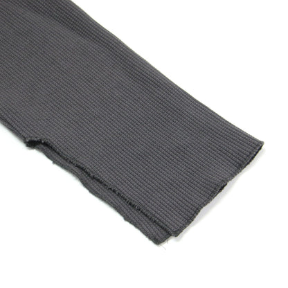 サーマル スリーブカット トップス / Tシャツ ロング丈 長袖 クルーネック ワッフル生地 コットン