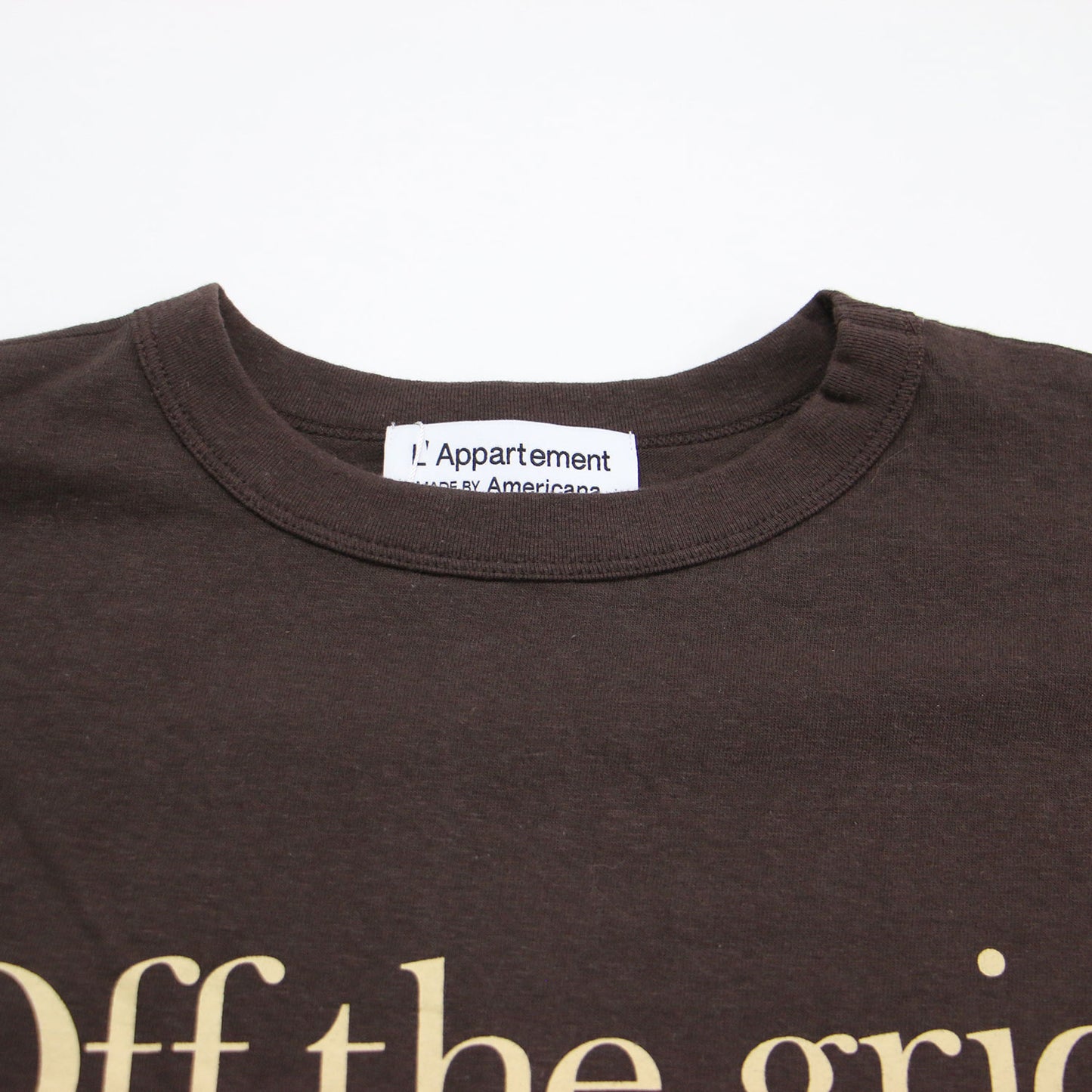 × LAppartement 別注 25春夏 ロゴ プリント フレンチスリーブ Tシャツ / Off the grid T-shirt カットソー クルーネック コットン