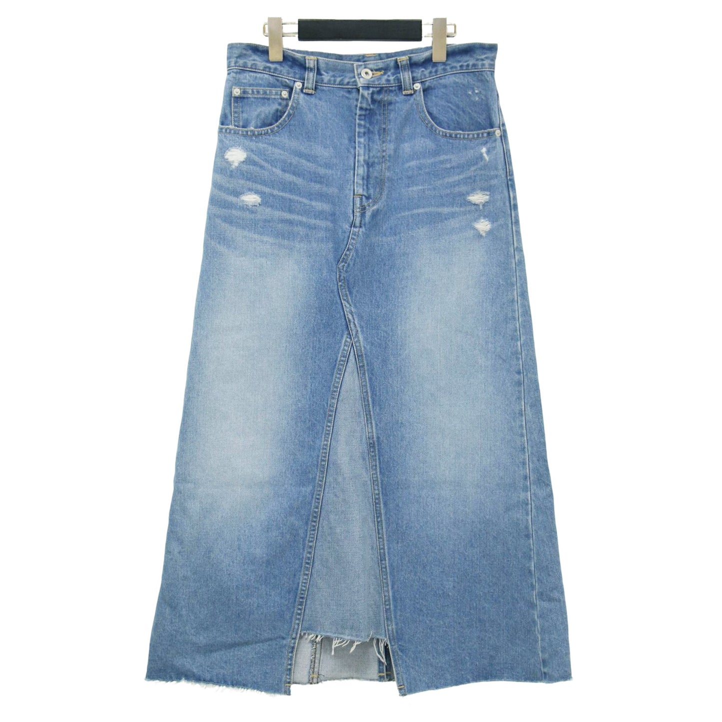 R’IAM 22秋冬 デニム スカート / ロング Aライン カットオフ リメイク コットン
