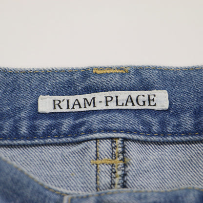 R’IAM 22秋冬 デニム スカート / ロング Aライン カットオフ リメイク コットン