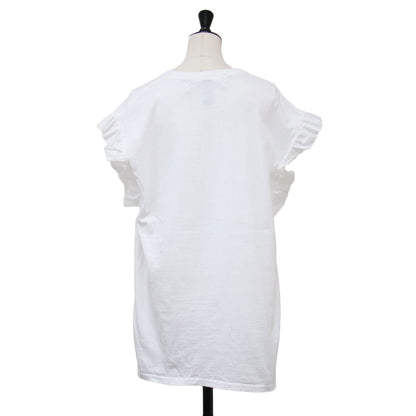 24春夏 フリルスリーブ Tシャツ / カットソー ノースリーブ ポケット コットン