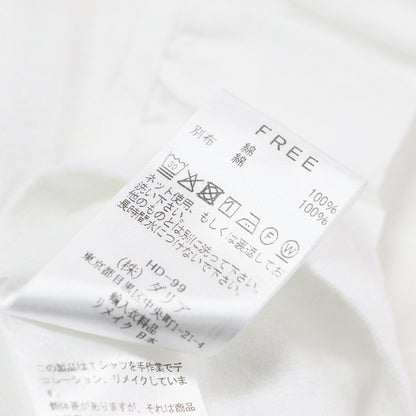 24春夏 フリルスリーブ Tシャツ / カットソー ノースリーブ ポケット コットン