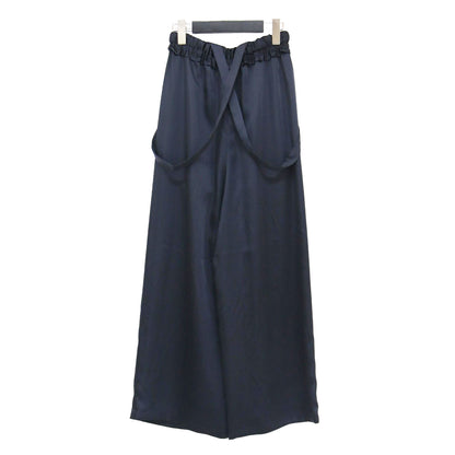 22春夏 セミマットサテン ギャザー リラックス ワイド トラウザー / イージーパンツ ウエストゴム