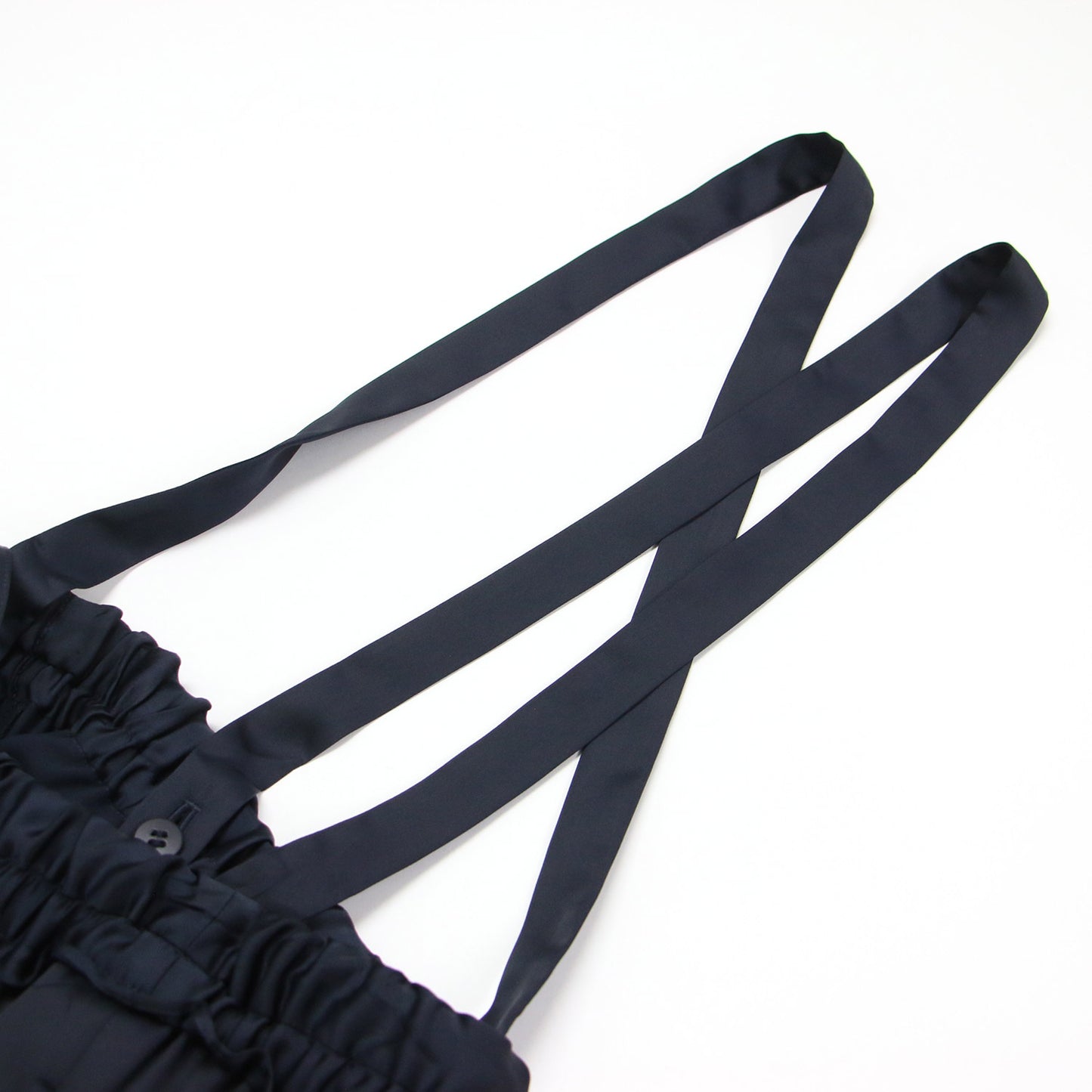 22春夏 セミマットサテン ギャザー リラックス ワイド トラウザー / イージーパンツ ウエストゴム