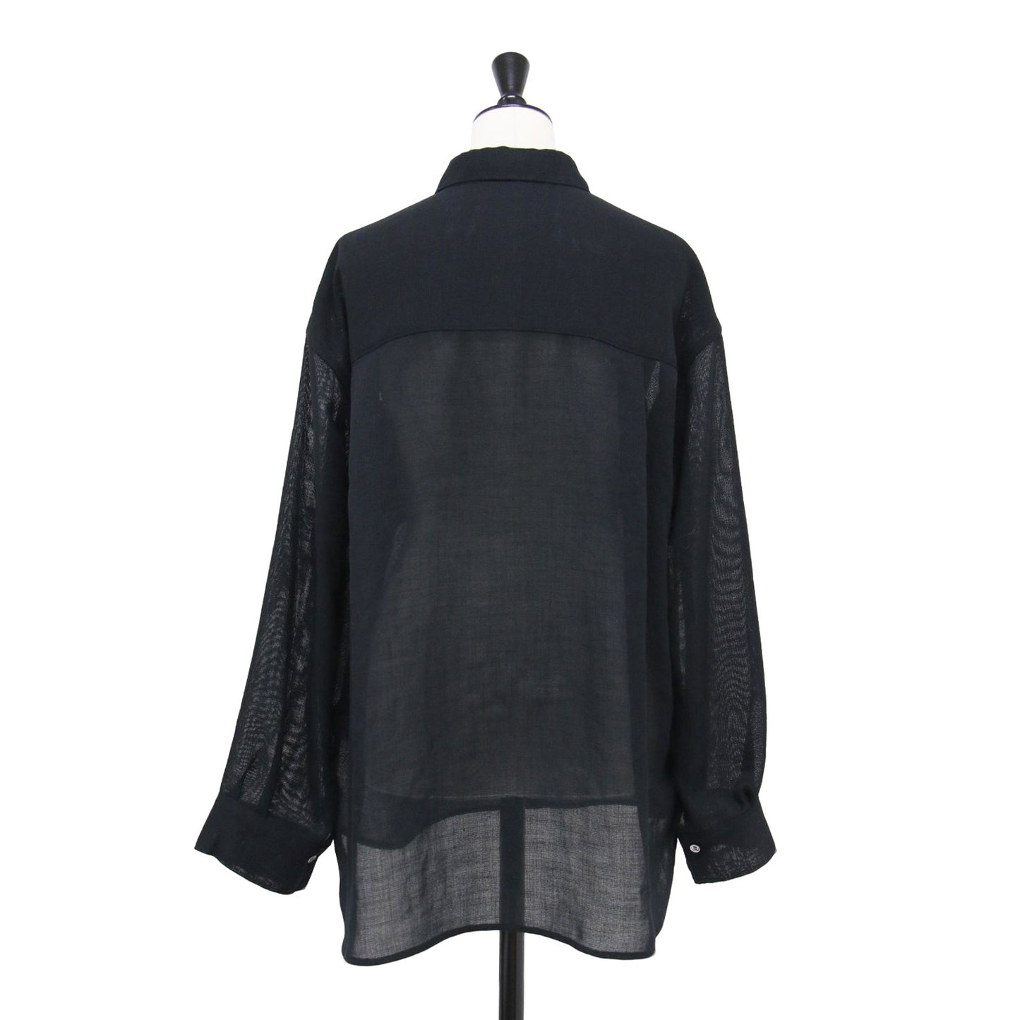 25秋冬 シアー メッシュ シャツ / レギュラーカラー 長袖 オーバーサイズ