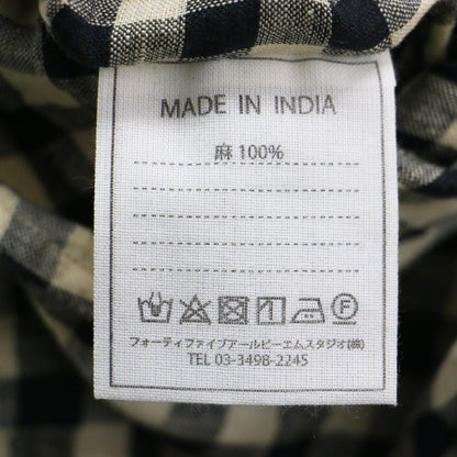 21秋冬 インドガーゼリネンのスカート / ロング ウエストゴム ギャザー ギンガムチェック
