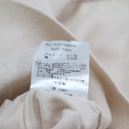 21春夏 ボリュームスリーブ カーディガン / ニット 長袖 クルーネック アセテート コットン