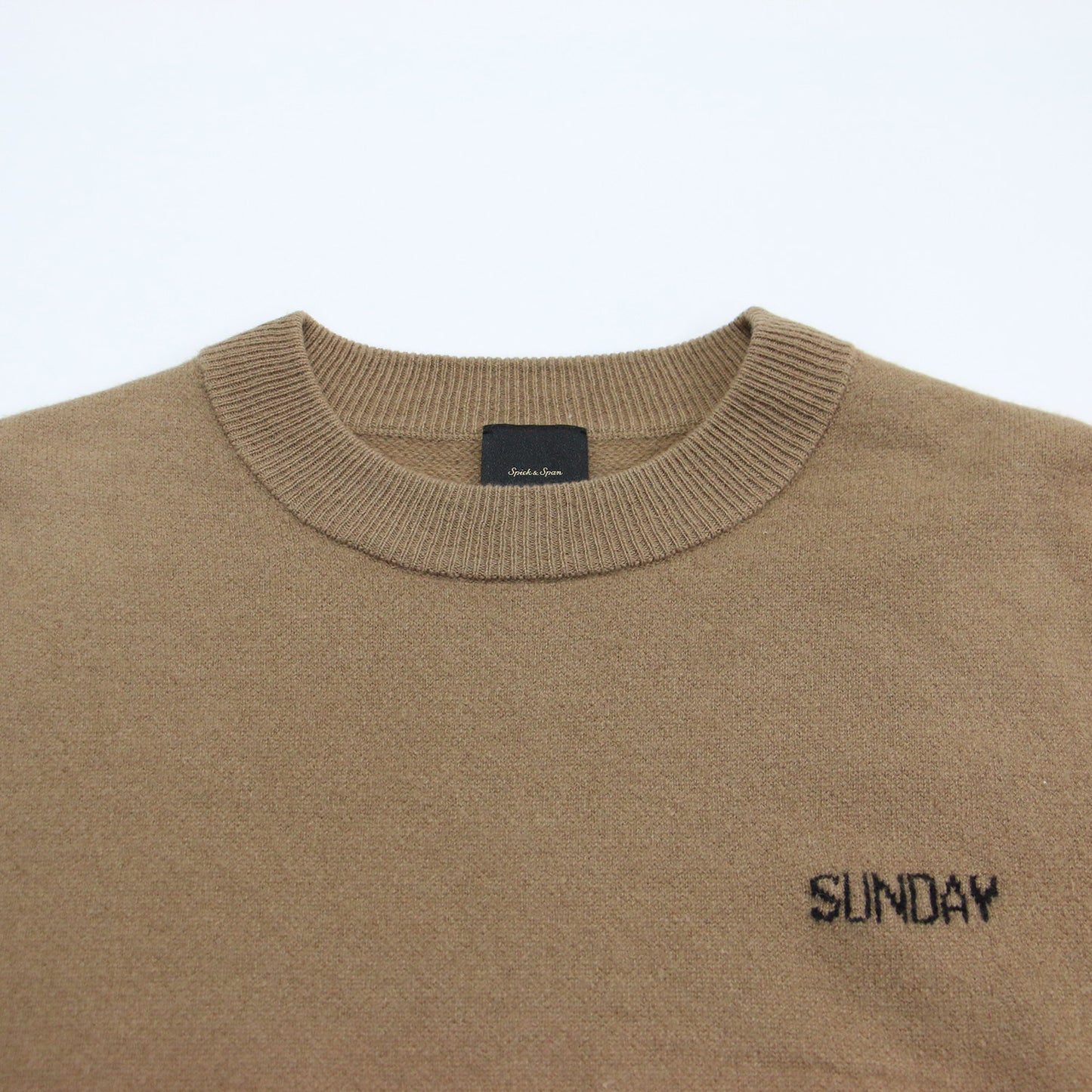 25秋冬 ロゴ ジャガード ハーフスリーブ ニット / プルオーバー 半袖 クルーネック ウール