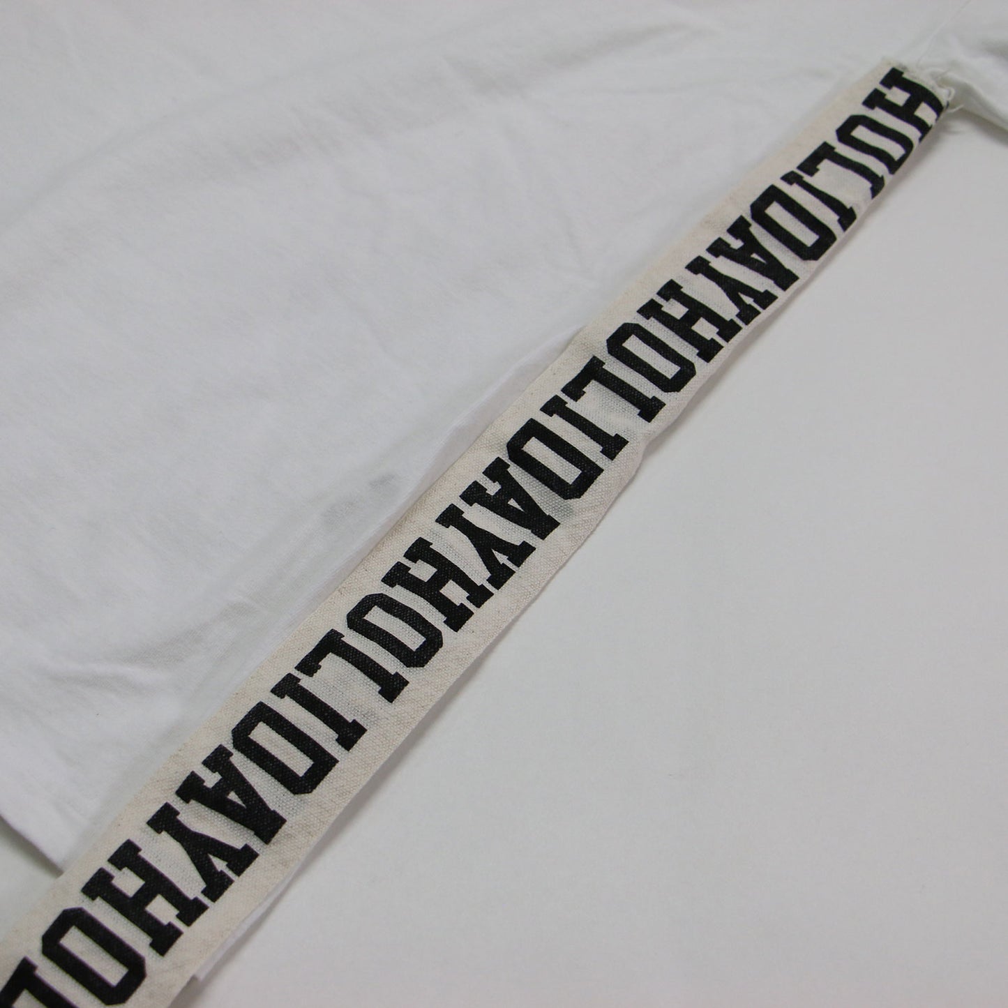 スーパーファイン ドライ ミニ ドレス / Tシャツ チュニック丈 長袖 クルーネック ロゴテープ コットン