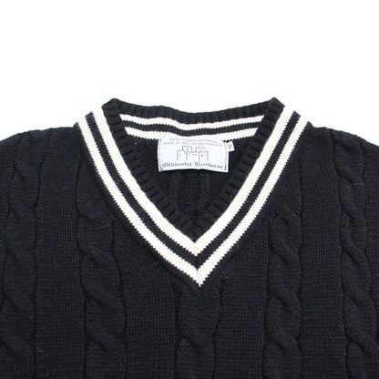 × Spick&Span 別注 21秋冬 クリケット ケーブル ニット ベスト / プルオーバー Vネック オーバーサイズ ウール