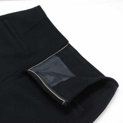 22秋冬 ウール メルトン ミニ スカート / 台形 ひざ上丈