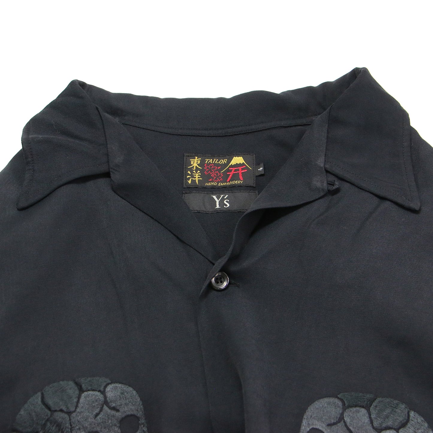 Ys テーラー東洋 25春夏 スカシャツ / SUKASHIRT シャツ 半袖 オープンカラー ドクロ 刺繍