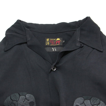 Ys テーラー東洋 25春夏 スカシャツ / SUKASHIRT シャツ 半袖 オープンカラー ドクロ 刺繍