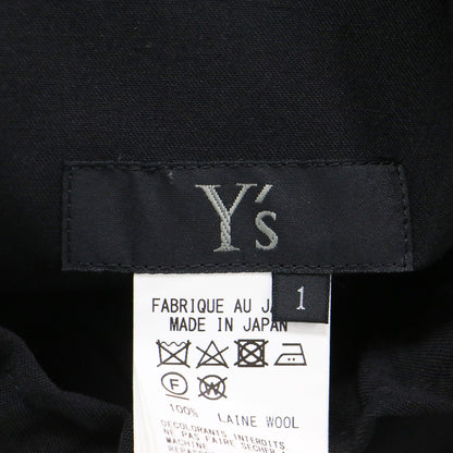24春夏 Ys ウール ギャバジン サイドパーツ付き パンツ / WOOL GABARDINE SIDE DETAIL PANTS テーパード ウエストゴム カットオフ