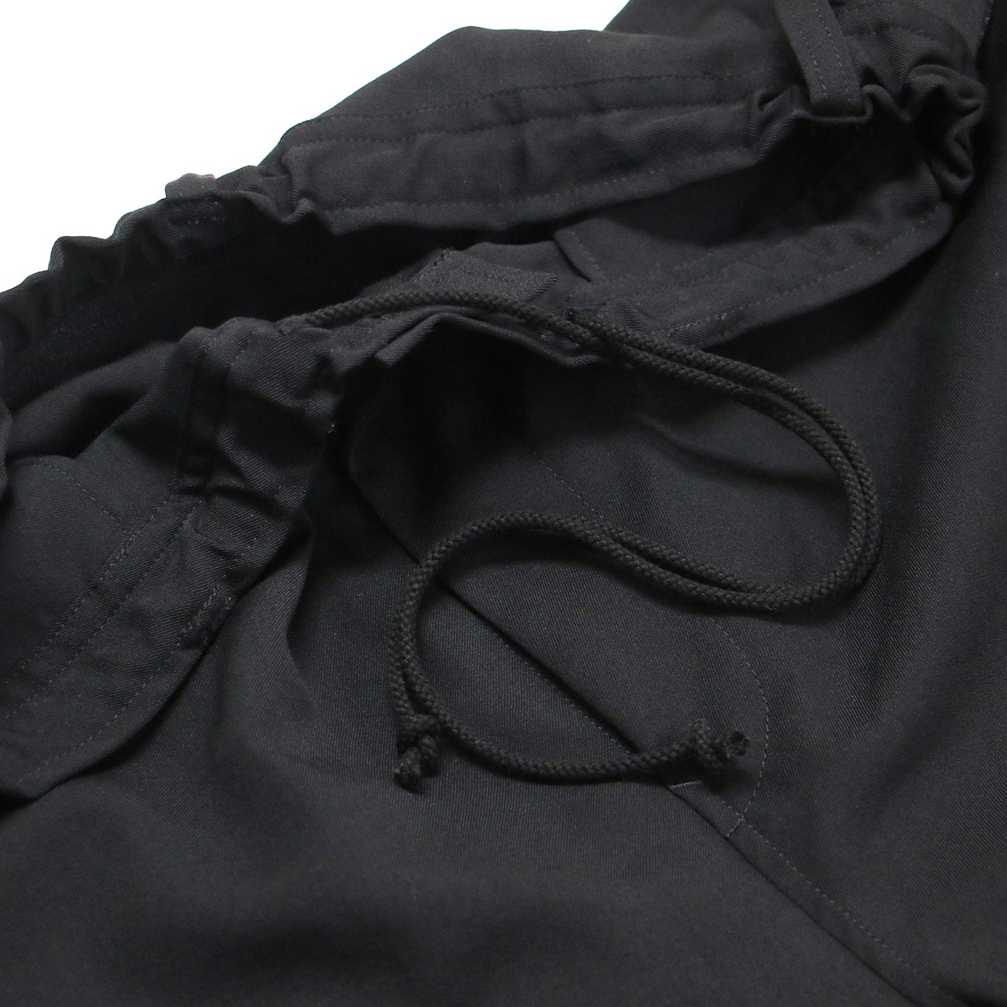 24春夏 Ys ウール ギャバジン サイドパーツ付き パンツ / WOOL GABARDINE SIDE DETAIL PANTS テーパード ウエストゴム カットオフ
