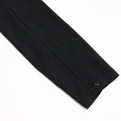 24春夏 Ys ウール ギャバジン サイドパーツ付き パンツ / WOOL GABARDINE SIDE DETAIL PANTS テーパード ウエストゴム カットオフ