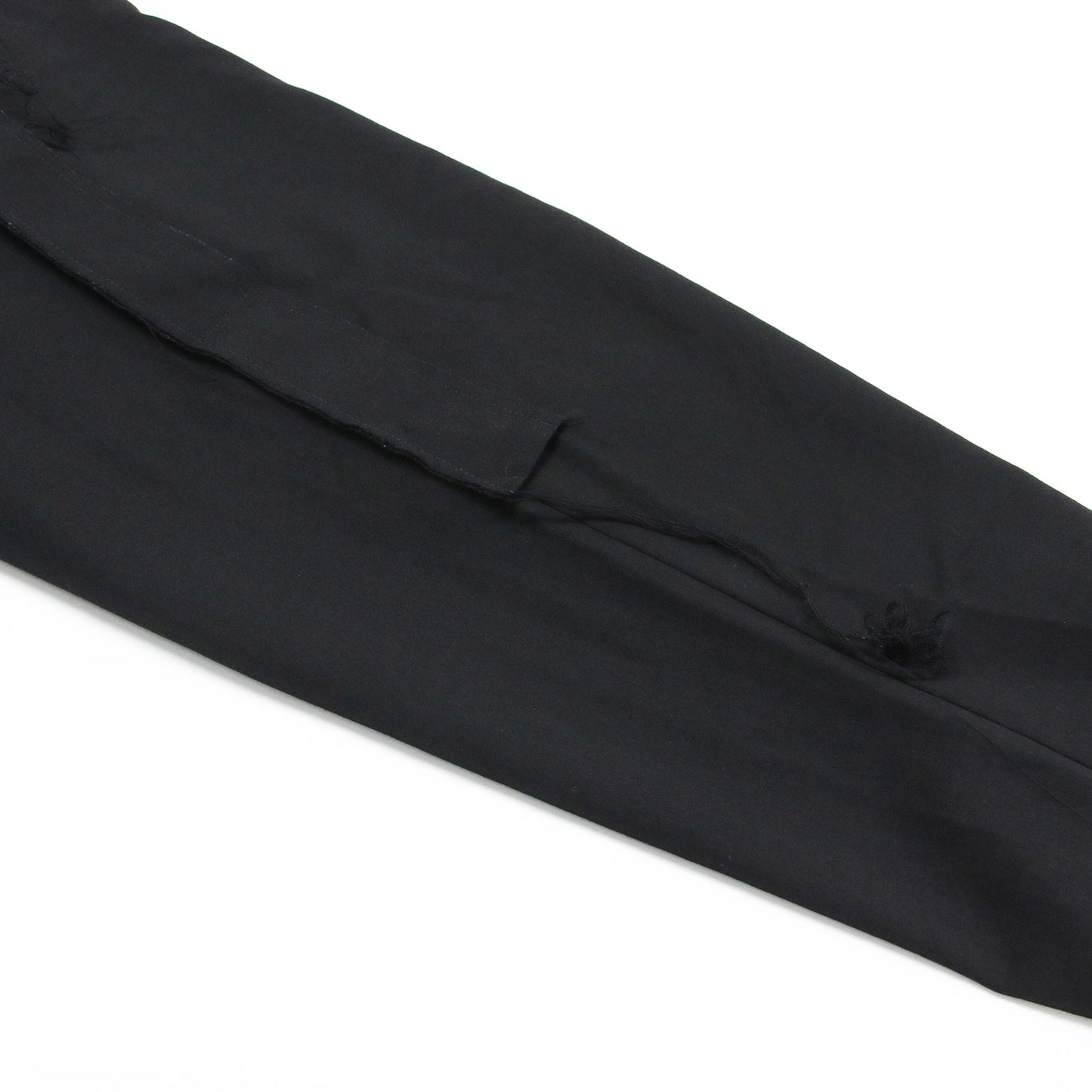 24春夏 Ys ウール ギャバジン サイドパーツ付き パンツ / WOOL GABARDINE SIDE DETAIL PANTS テーパード ウエストゴム カットオフ