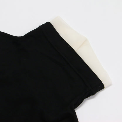 25春夏 Ys ハイネック レイヤード ハーフスリーブ Tシャツ / カットソー 半袖 バイカラー コットン