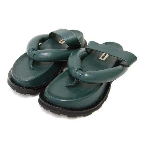 22春夏 プラットフォーム パテッド トング サンダル / ラウンドトゥ 厚底 ストラップ レザー