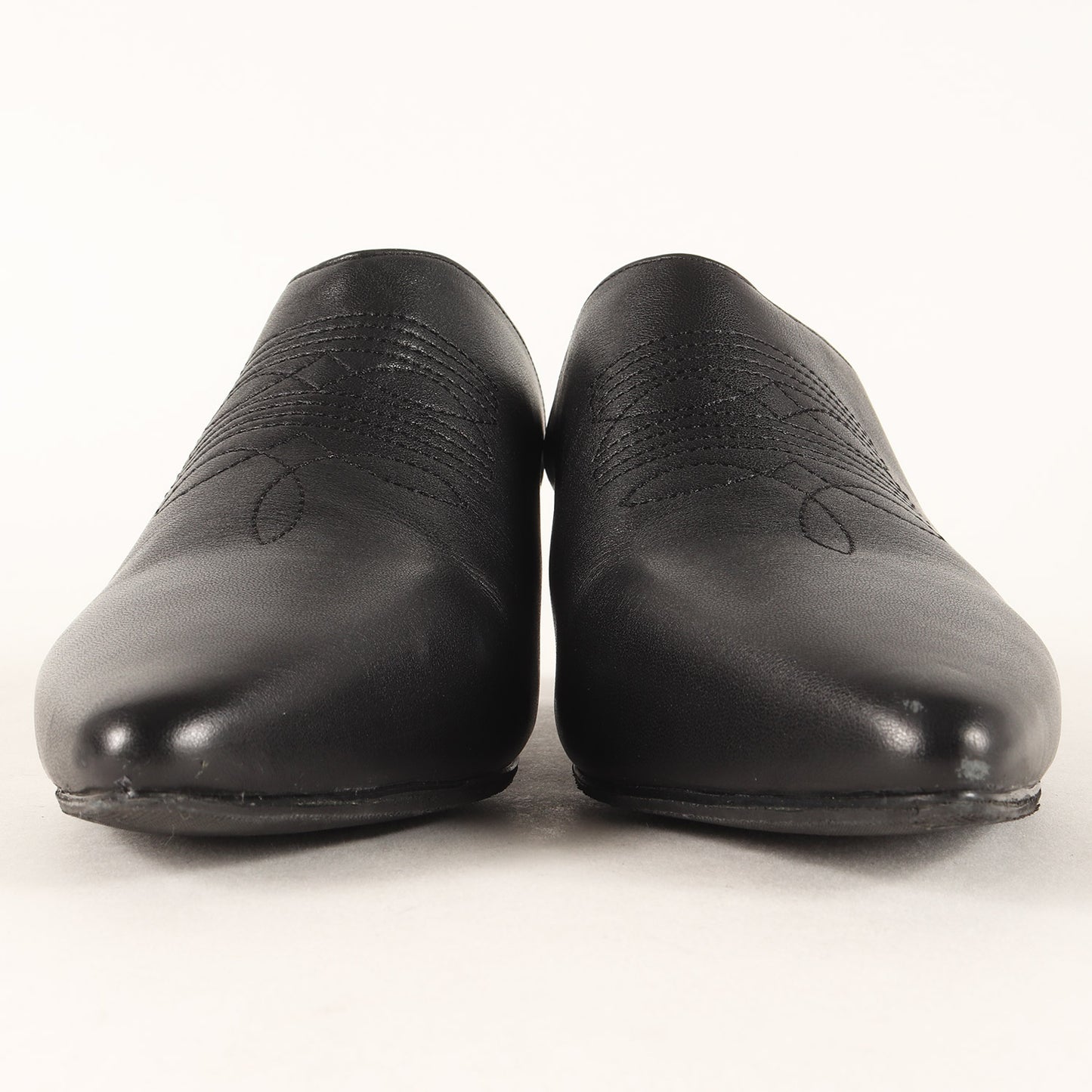 24秋冬 ウエスタン ミュール / サンダル ポインテッドトゥ ステッチ レザー