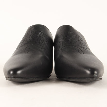 24秋冬 ウエスタン ミュール / サンダル ポインテッドトゥ ステッチ レザー