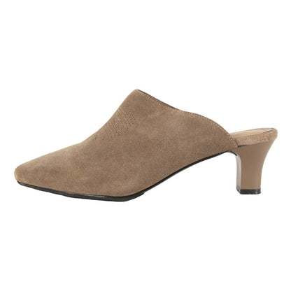 24秋冬 ウエスタン ミュール / サンダル ポインテッドトゥ ステッチ スエード