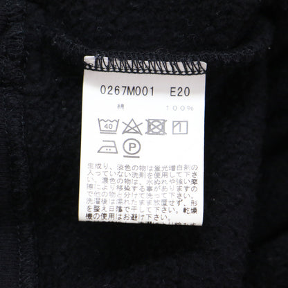 コットン メルトン 長袖 カーディガン プレッション / スウェット ショート丈 クルーネック ドットボタン 裏起毛