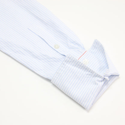 22秋冬 ストライプ オックス スリムフィット シャツ / ブラウス 長袖 バンドカラー コットン