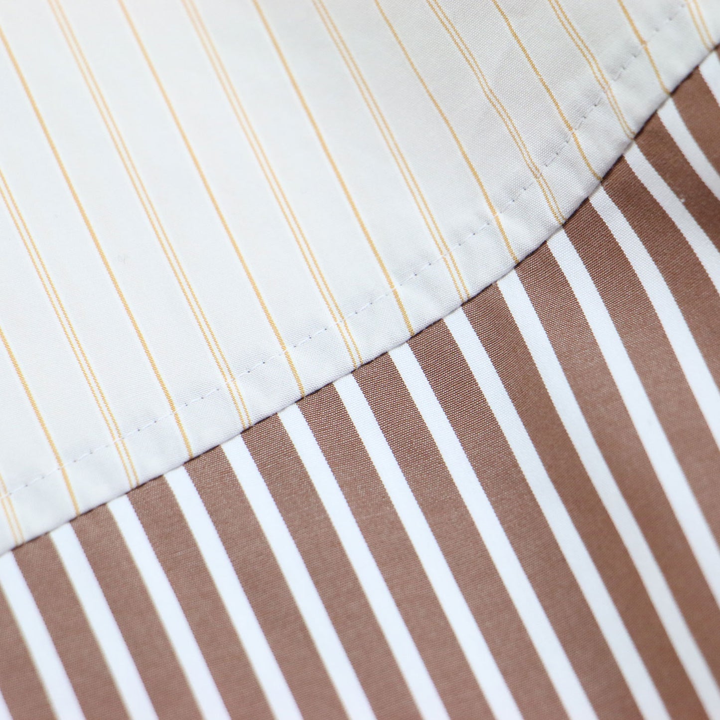 24春夏 パッチワーク シャーティング シャツ / ブラウス 長袖 レギュラーカラー ストライプ柄 コットン