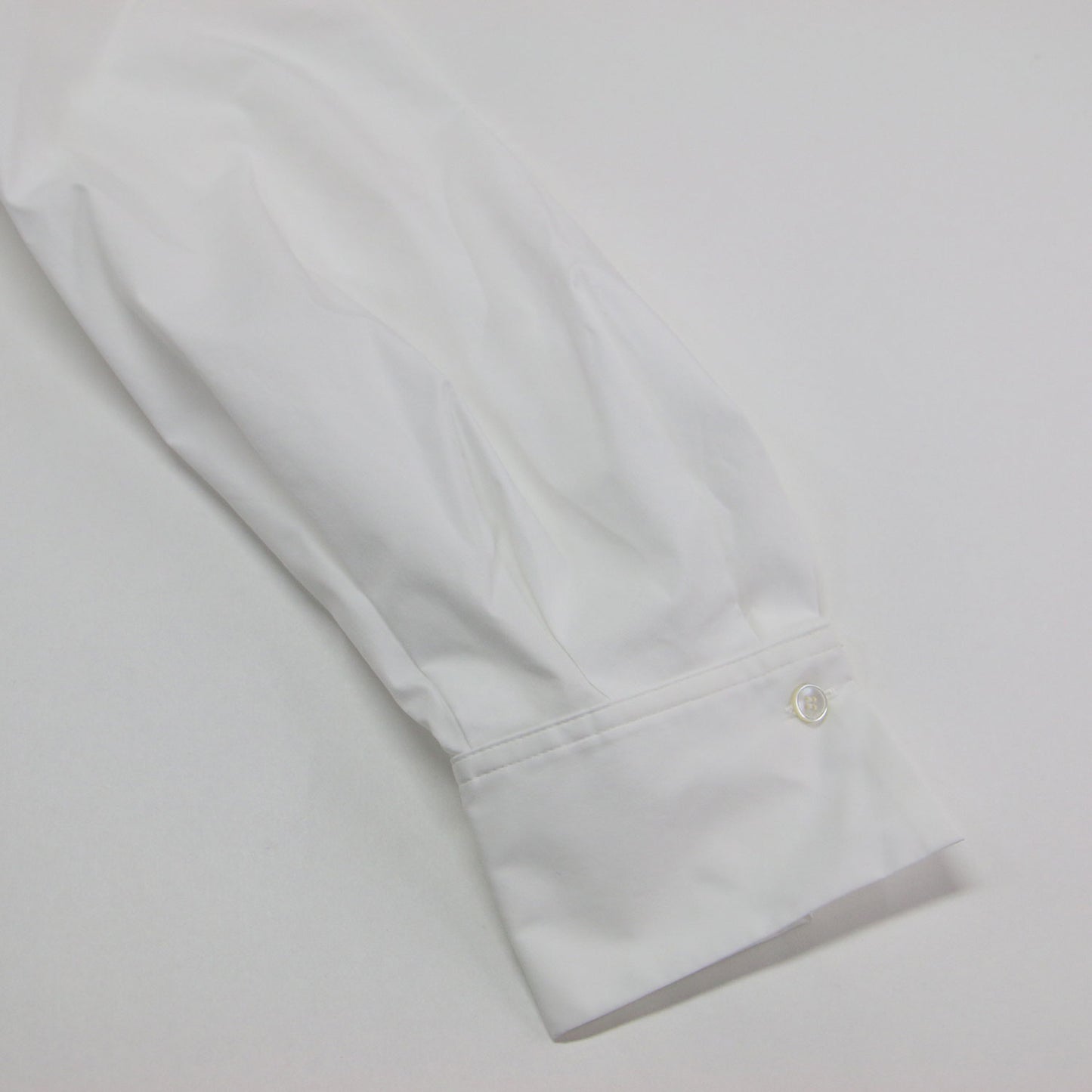 23春夏 ストレッチ ライトタフタ タック ブラウス / シャツ 長袖 ノーカラー クルーネック コットン