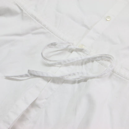 23秋冬 ソフト コットン サテン ペプラム ブラウス / シャツ 長袖 スタンドカラー ドロスト