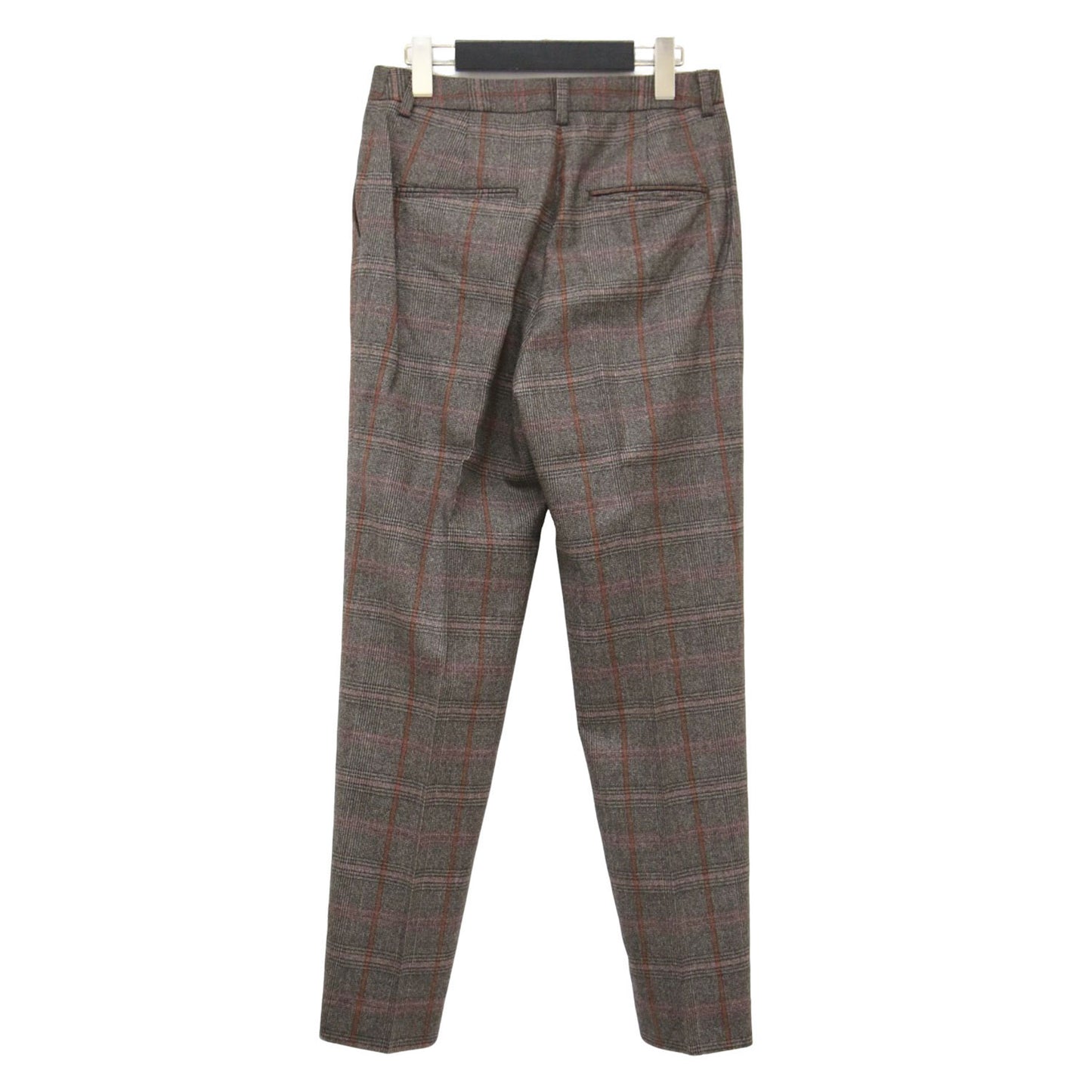 22秋冬 ブラウニープレイド テーパード パンツ / スラックス スリム チェック柄 ウール