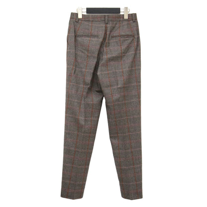 22秋冬 ブラウニープレイド テーパード パンツ / スラックス スリム チェック柄 ウール