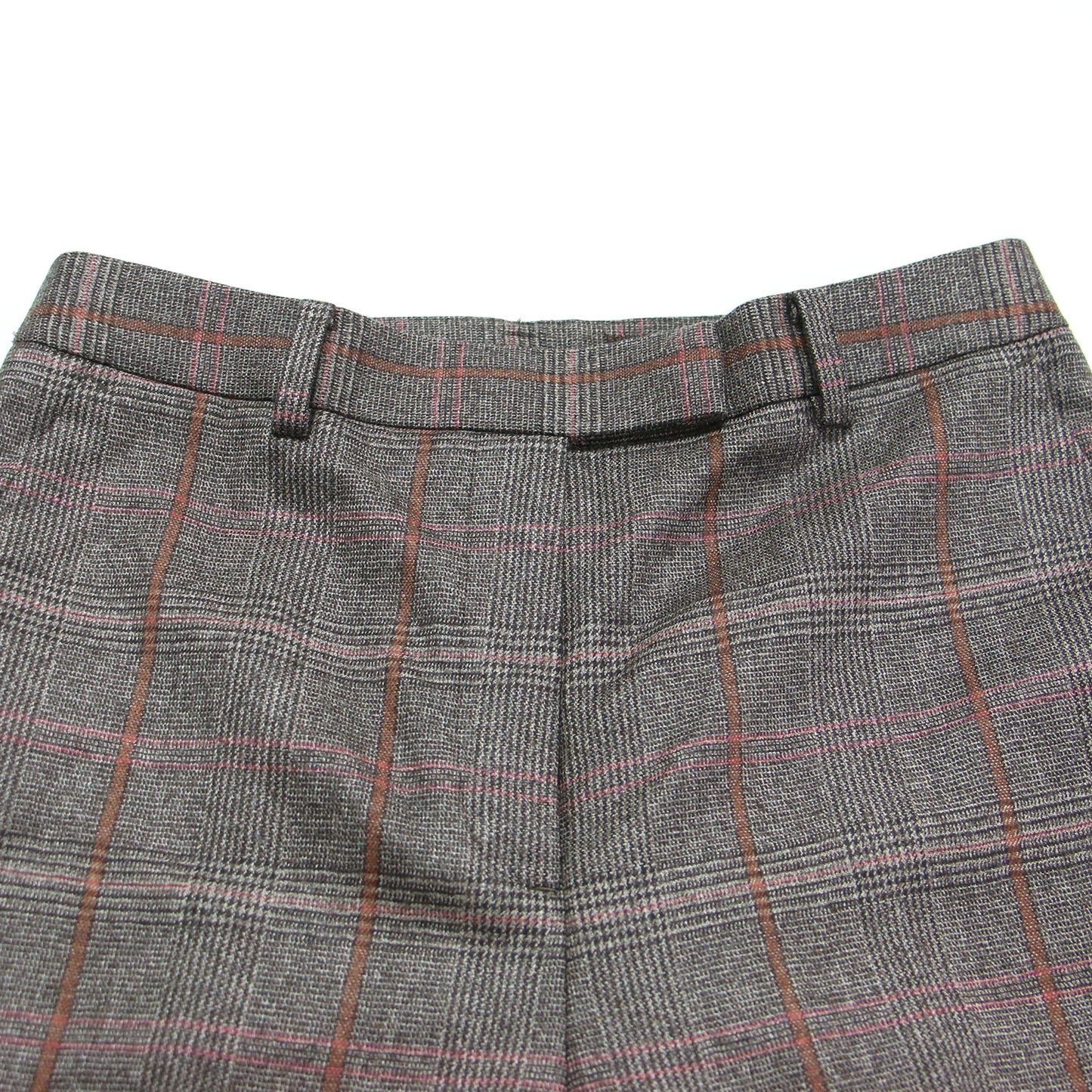 22秋冬 ブラウニープレイド テーパード パンツ / スラックス スリム チェック柄 ウール