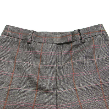 22秋冬 ブラウニープレイド テーパード パンツ / スラックス スリム チェック柄 ウール
