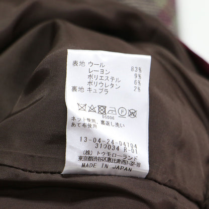 22秋冬 ケンピ タータンチェック ペンシルパンツ / スラックス スリム テーパード ウール