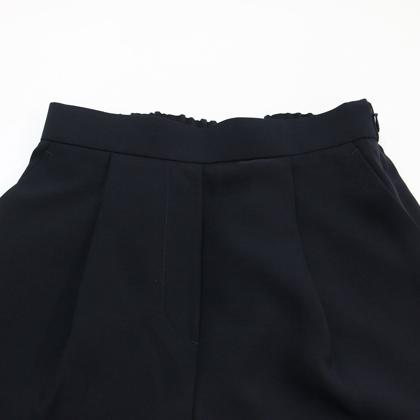 23春夏 コンフォートストレッチツイル タック テーパードパンツ / スラックス ウエストゴム センタープレス