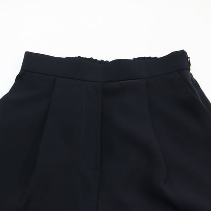 23春夏 コンフォートストレッチツイル タック テーパードパンツ / スラックス ウエストゴム センタープレス