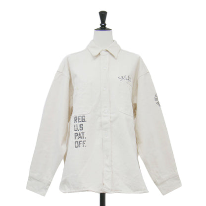 × JOURNAL STANDARD relume 別注 22秋冬 ハンドプリント シャツ / ジャケット 長袖 オーバーサイズ レタリング 厚手 コットン