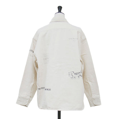 × JOURNAL STANDARD relume 別注 22秋冬 ハンドプリント シャツ / ジャケット 長袖 オーバーサイズ レタリング 厚手 コットン