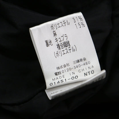 リネン ノースリーブ フレアワンピース / ドレス クルーネック 膝丈 タック ステッチ フォーマル