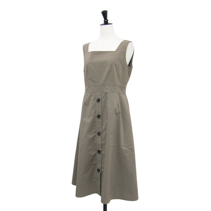 23秋冬 スクエアネック ノースリーブ ワンピース / DRESS LYRIQUE ドレス ミディ丈 フレア コットン