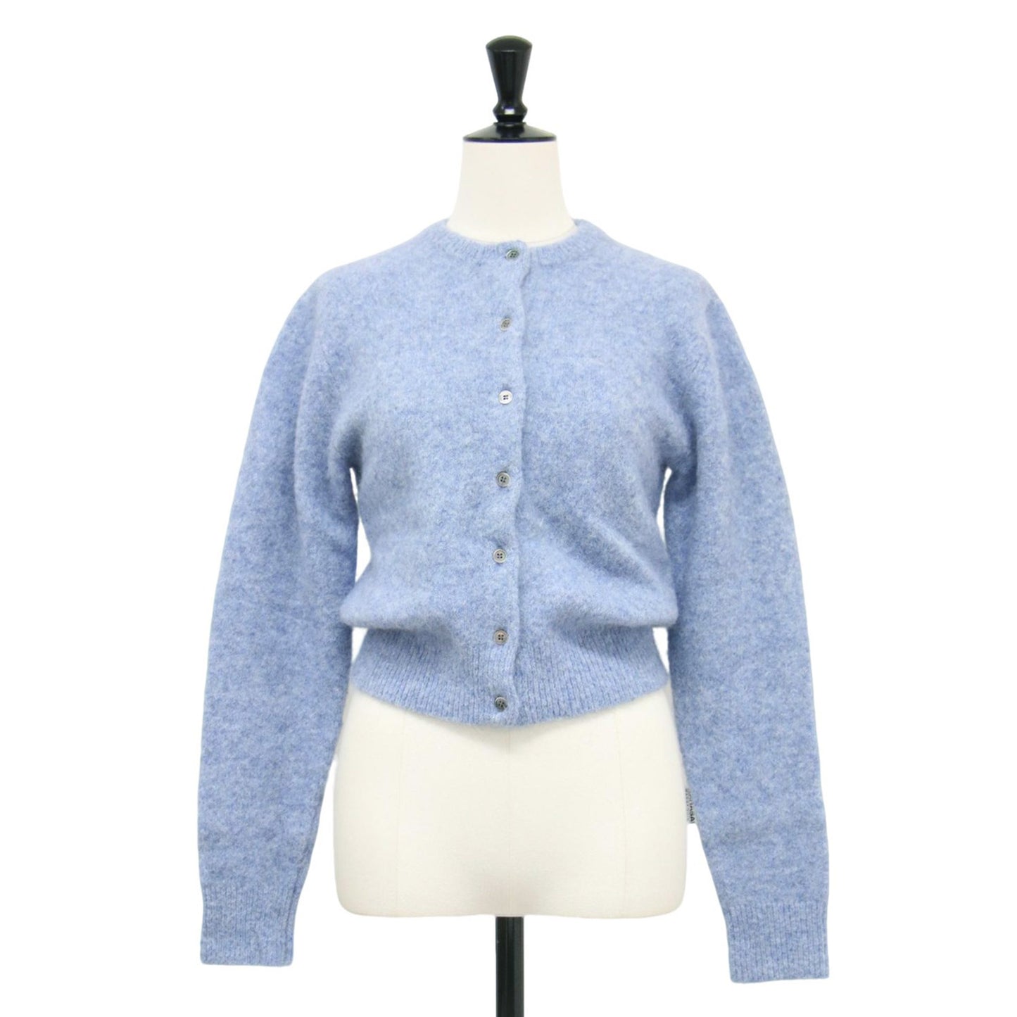 23秋冬 ウール ナイロン モヘヤ ショート カーディガン / ニット 長袖 クルーネック