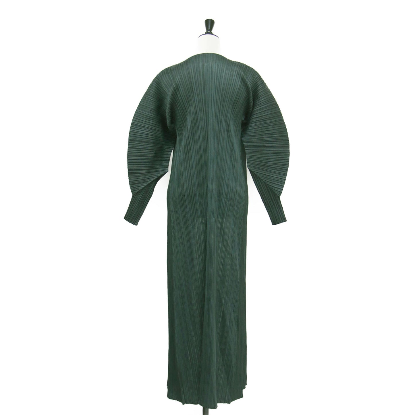 プリーツ ロング カーディガン / コート 羽織り 長袖 Vネック