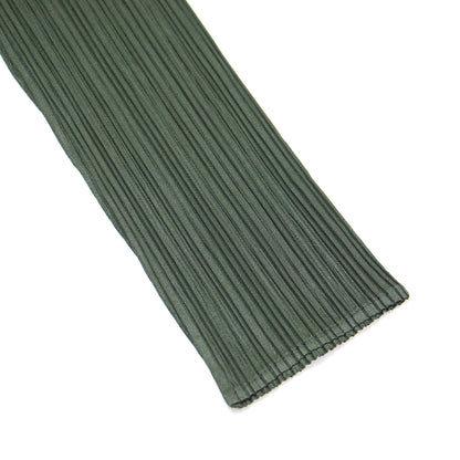 プリーツ ジップアップ カーディガン / ロング 長袖 襟付き