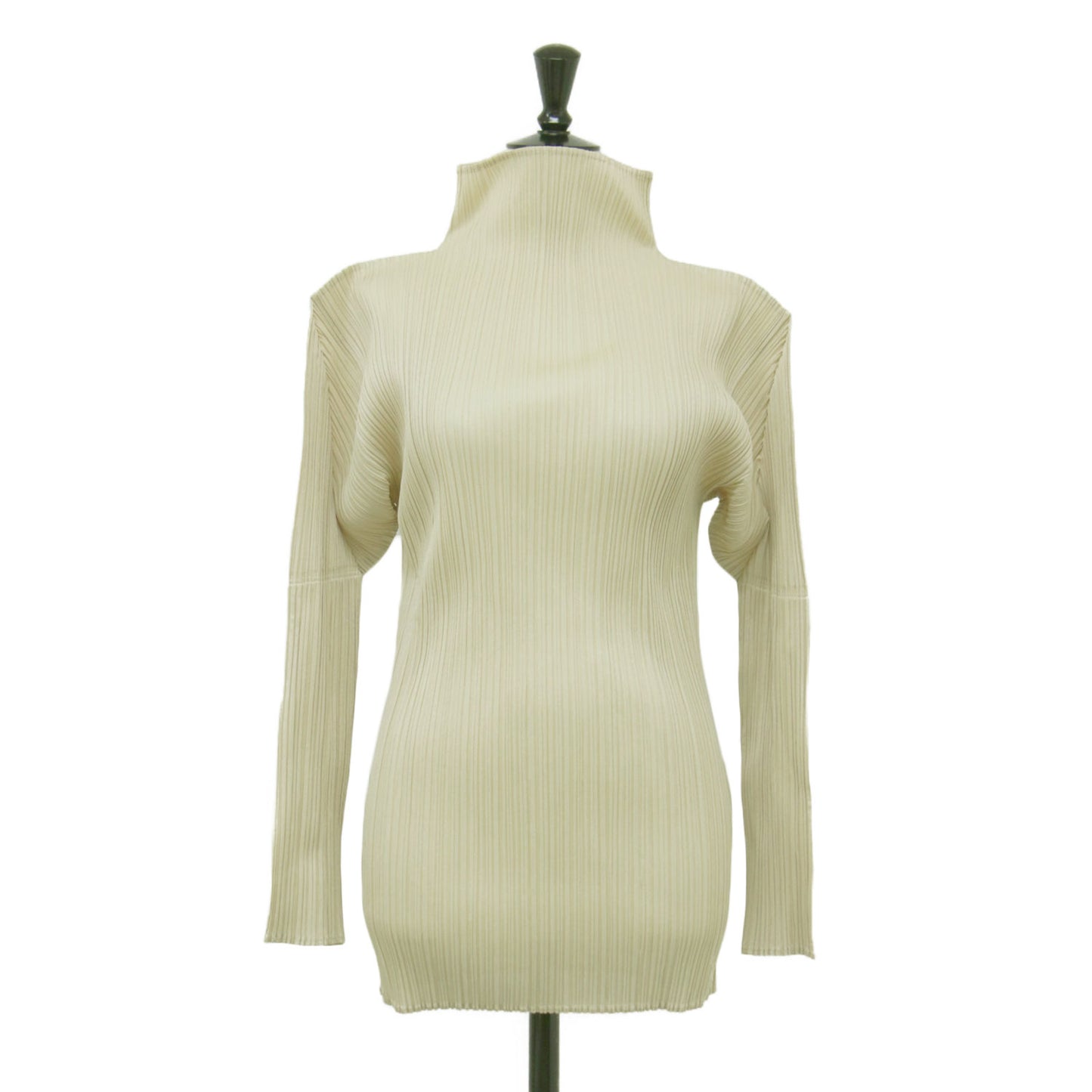 プリーツ ハイネック プルオーバー ブラウス / カットソー 長袖