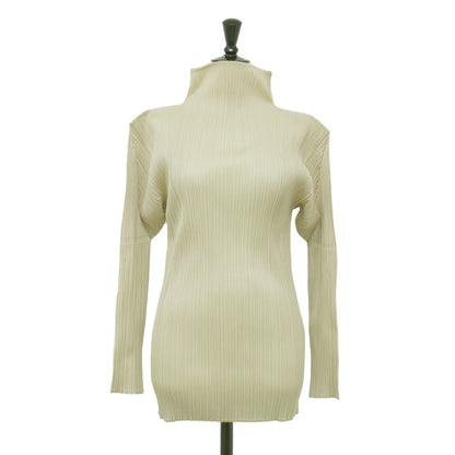 プリーツ ハイネック プルオーバー ブラウス / カットソー 長袖